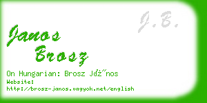 janos brosz business card